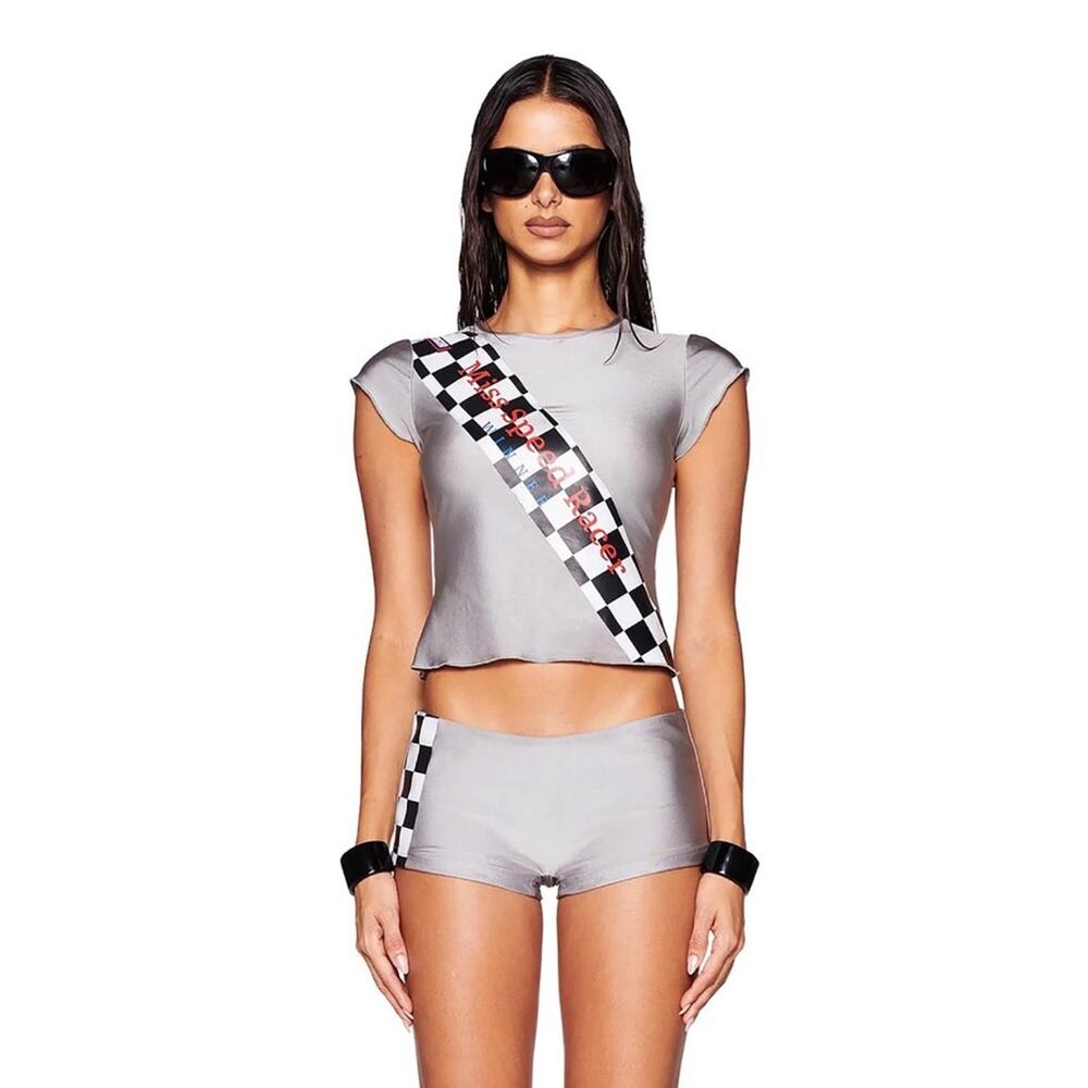 I.Am.Gia Larnie Race Car Cropped T-Shirt Top Medium